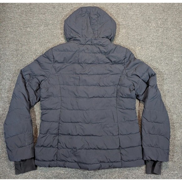 Michael Kors Womens M Down Hooded Puffer Full Zip Black Jacket Coat - Picture 3 of 9